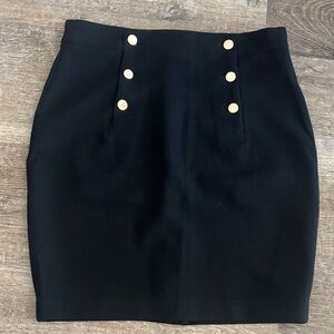 H & M black skirt gold button accents Size 10  skirt New!